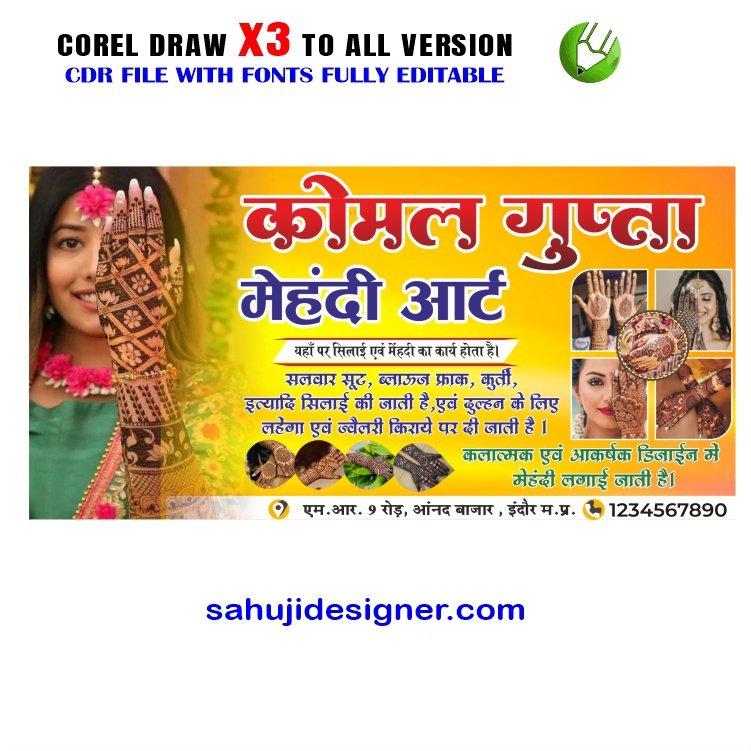 mehndi art banner design