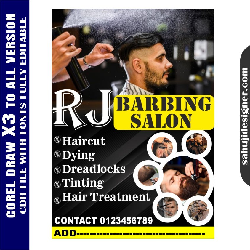 Latest And Best Hair Cutting Saloon Banner Design CDR File